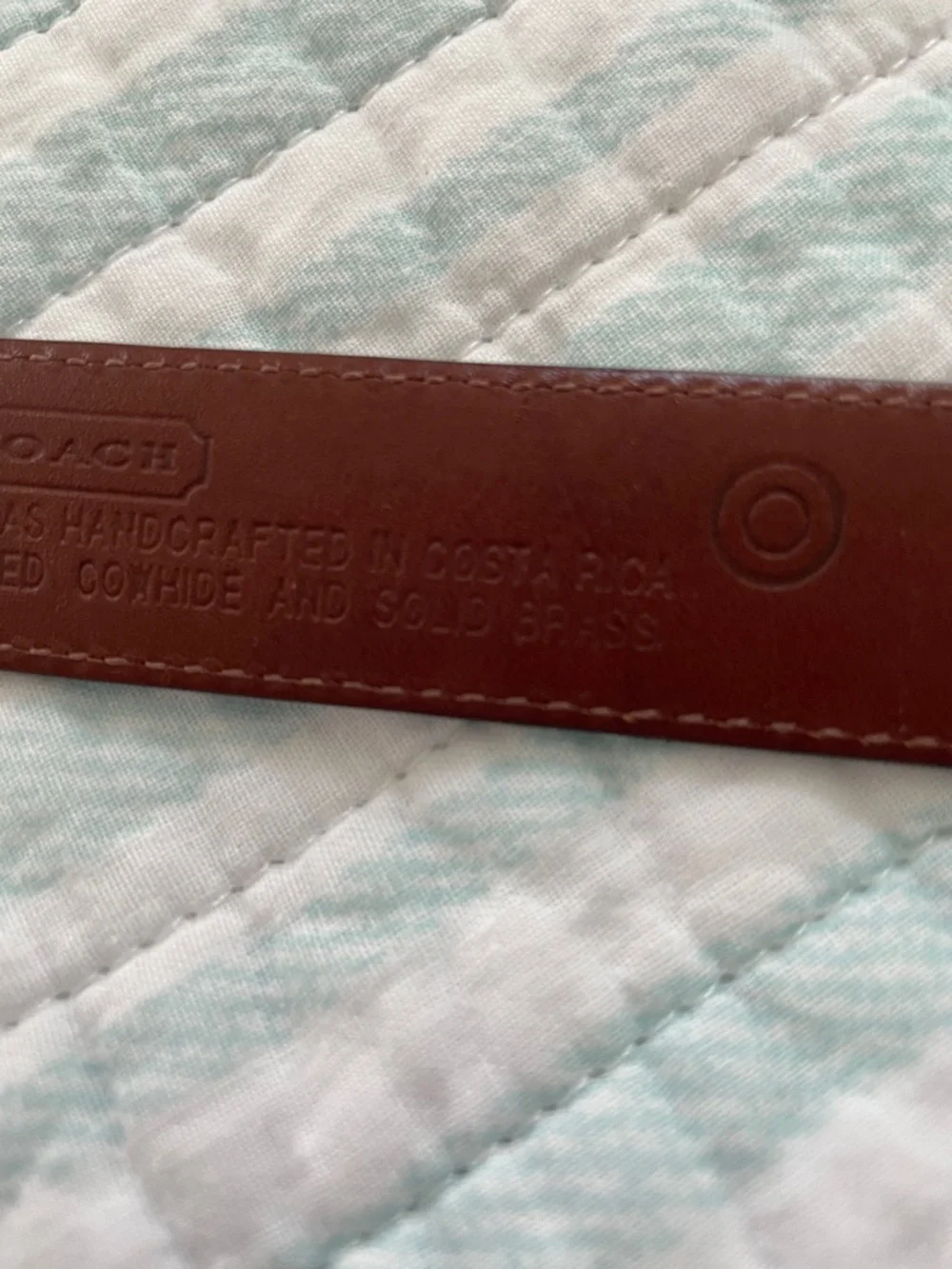 Coach Dark Brown Leather Belt with Gold Buckle - Picture 5 of 10